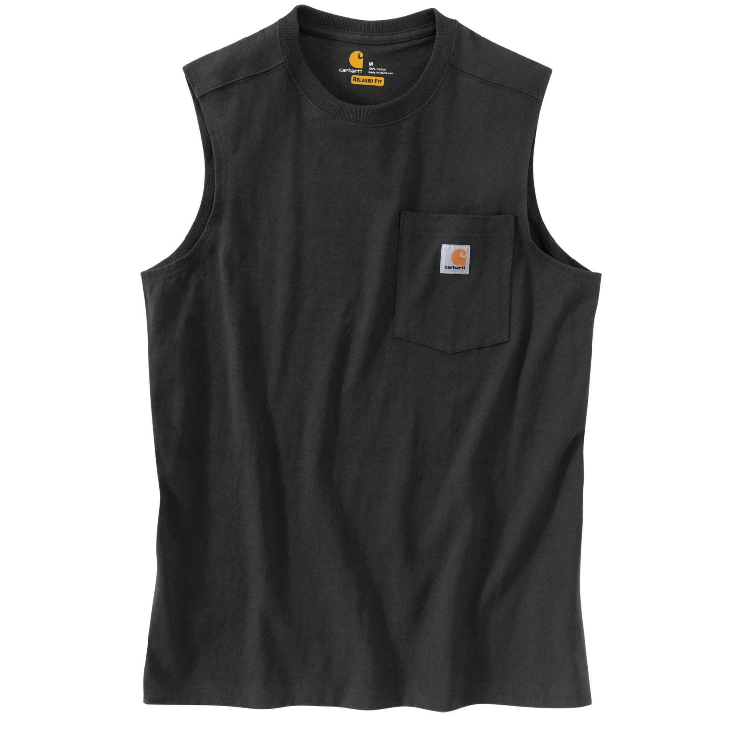 'Carhartt' Men's Relaxed Fit Heavyweight Sleeveless Pocket Tee - Black 1 'Carhartt' Men's Relaxed Fit Heavyweight Sleeveless Pocket Tee - Black