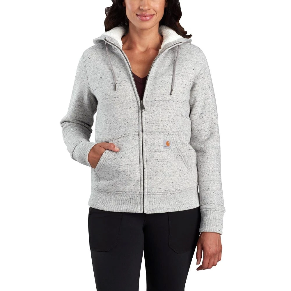'Carhartt' Women's Clarksburg Sherpa-lined Full Zip Hoodie - Asphalt Heather 1 'Carhartt' Women's Clarksburg Sherpa-lined Full Zip Hoodie - Asphalt Heather