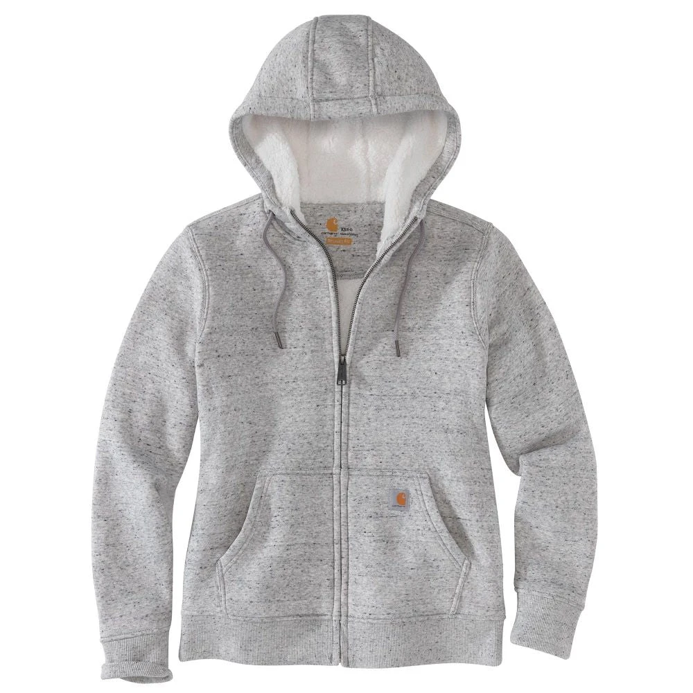 'Carhartt' Women's Clarksburg Sherpa-lined Full Zip Hoodie - Asphalt Heather 2 'Carhartt' Women's Clarksburg Sherpa-lined Full Zip Hoodie - Asphalt Heather - Image 2