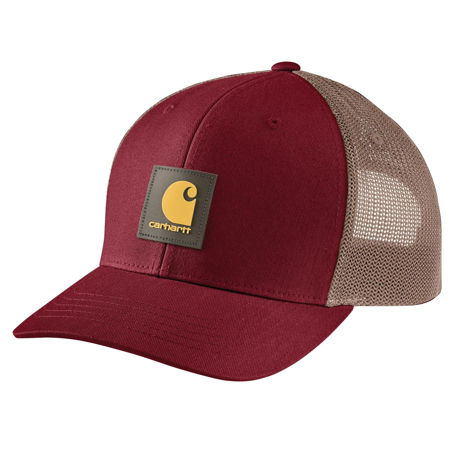 Carhartt Men's Rugged Flex Twill Mesh-Back Logo Patch Cap - Carhartt Burgundy 1 Carhartt Men's Rugged Flex Twill Mesh-Back Logo Patch Cap - Carhartt Burgundy