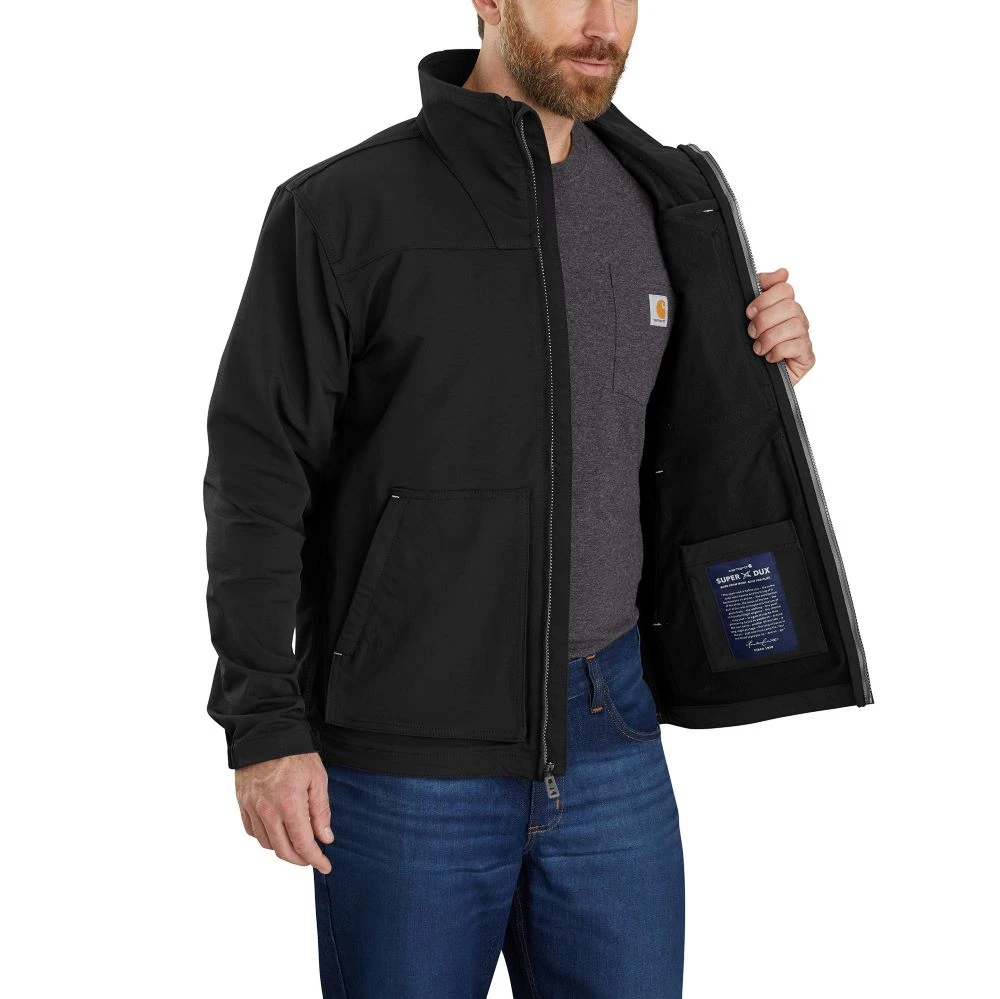 'Carhartt' Men's Super Dux™ Relaxed Fit Lightweight Mock Neck Jacket-Level 1 Warm Rating - Black 2 'Carhartt' Men's Super Dux™ Relaxed Fit Lightweight Mock Neck Jacket-Level 1 Warm Rating - Black - Image 2