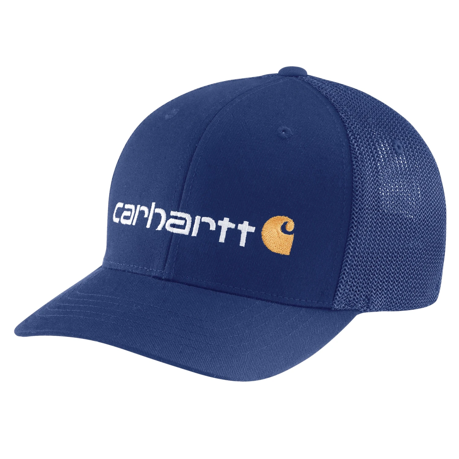 'Carhartt' Men's Rugged Flex Fitted Canvas Mesh-Back Logo Graphic Cap - Scout Blue 1 'Carhartt' Men's Rugged Flex Fitted Canvas Mesh-Back Logo Graphic Cap - Scout Blue