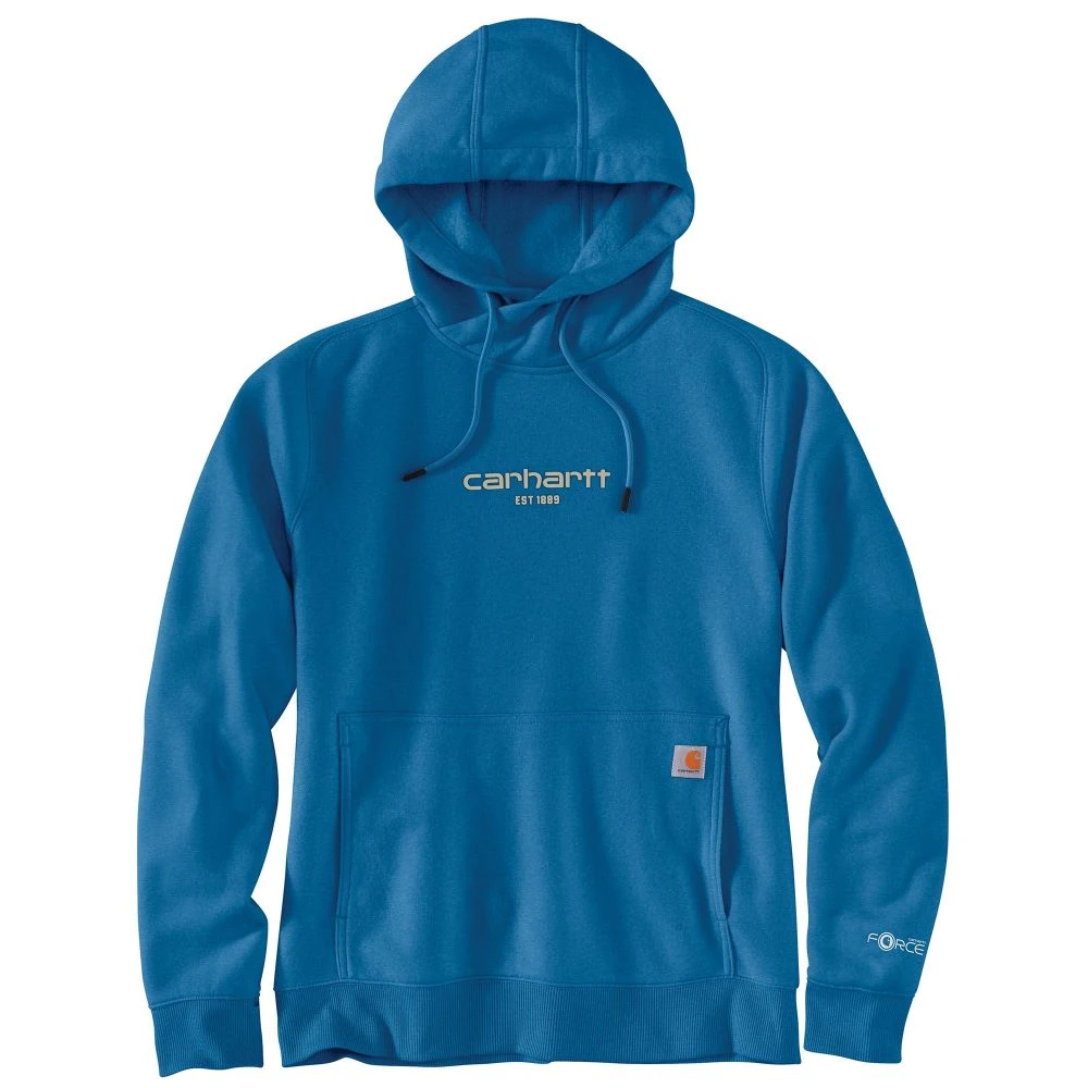 'Carhartt' Women's Force® Lightweight Graphic Hoodie - Marine Blue Heather 2 'Carhartt' Women's Force® Lightweight Graphic Hoodie - Marine Blue Heather - Image 2