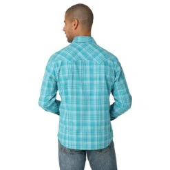 'Wrangler' Men's Retro Plaid Classic Fit Snap Front - Teal 5 'Wrangler' Men's Retro Plaid Classic Fit Snap Front - Teal -Fashion Styles Sales 112324670 BB01 SWFF PRD 1024x1024@2x