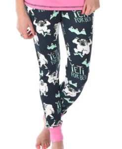 'Lazy One' Women's Yeti For Bed Leggings - Navy