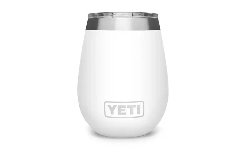 'Yeti' 10 Oz. Rambler Wine Tumbler W/Magslider Lid - White 2 'Yeti' 10 Oz. Rambler Wine Tumbler W/Magslider Lid - White - Image 2