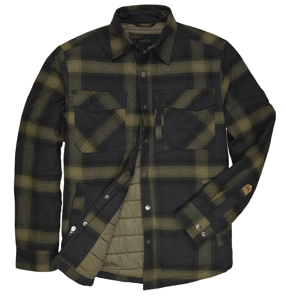 'Dakota Grizzly' Men's Tobias Flannel Shirt Jacket - Moss 1 'Dakota Grizzly' Men's Tobias Flannel Shirt Jacket - Moss