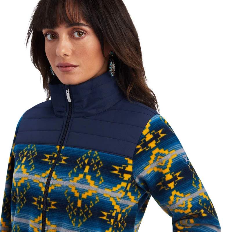 'Ariat' Women's Prescott Insulated Fleece Jacket - Navy Sonoran Print 2 'Ariat' Women's Prescott Insulated Fleece Jacket - Navy Sonoran Print - Image 2