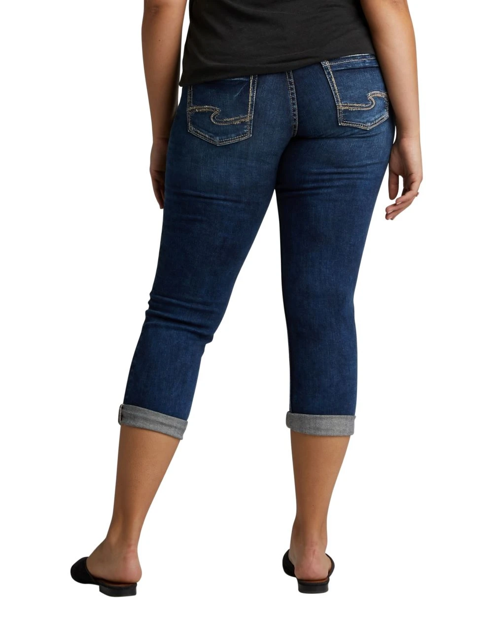 'Silver Jeans' Women's Suki Mid Rise Curvy Capri - Dark Indigo 2 'Silver Jeans' Women's Suki Mid Rise Curvy Capri - Dark Indigo - Image 2