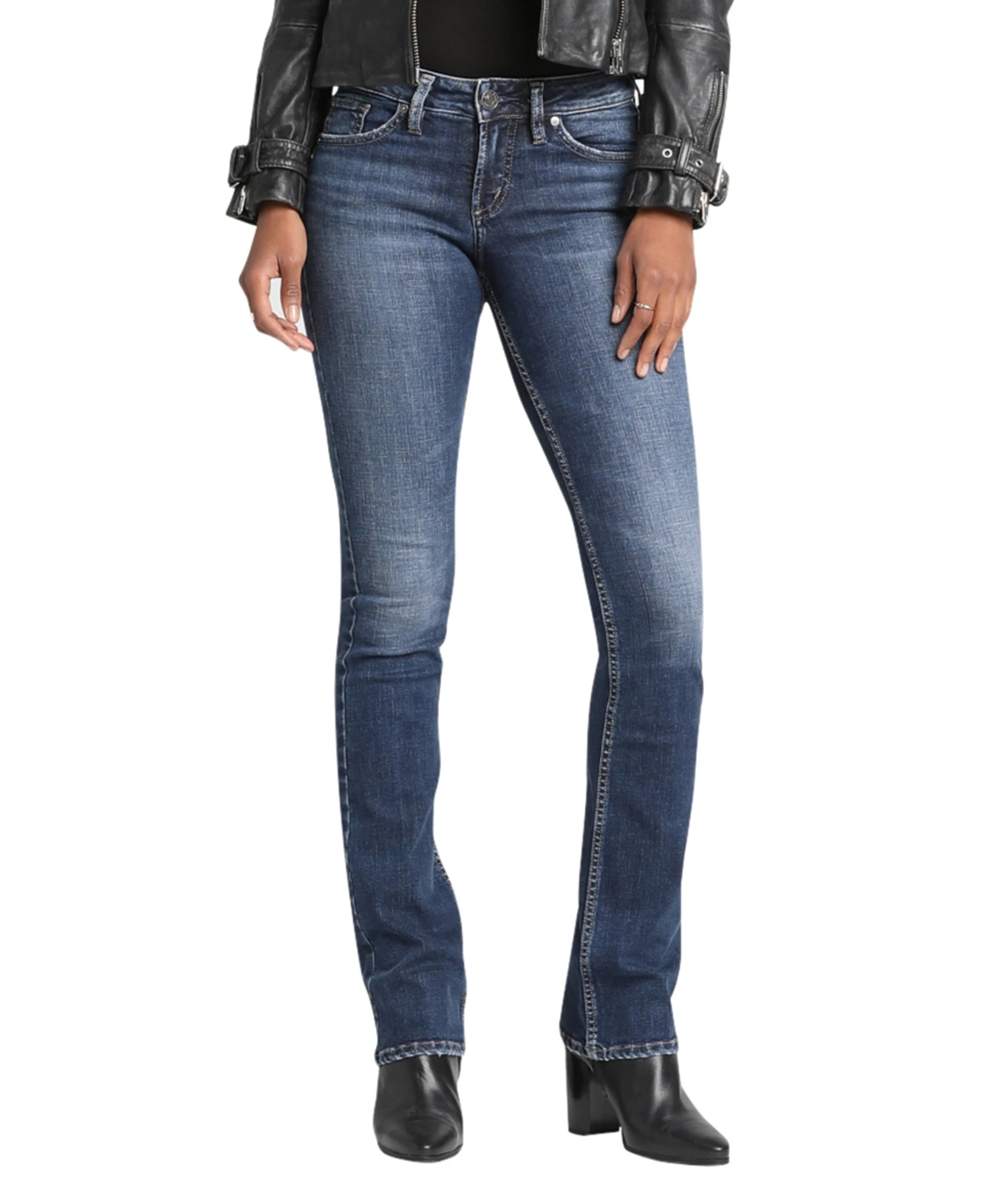 'Silver Jeans' Women's Suki Mid Rise Slim Boot - Dark Indigo 1 'Silver Jeans' Women's Suki Mid Rise Slim Boot - Dark Indigo