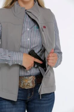 'Cinch' Women's Concealed Carry Bonded Vest - Gray
