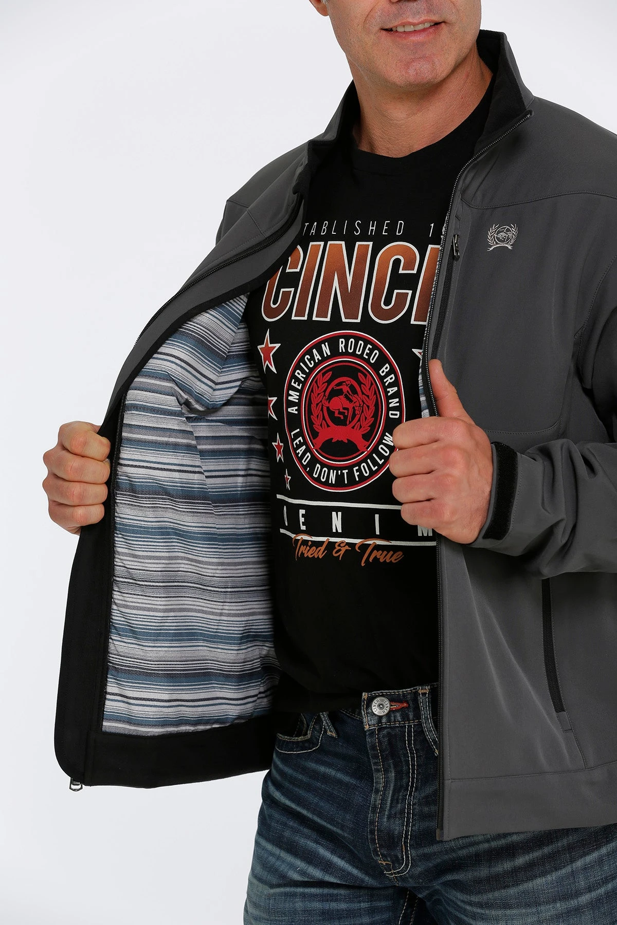 'Cinch' Men's Lined Bonded Jacket - Grey 1 'Cinch' Men's Lined Bonded Jacket - Grey