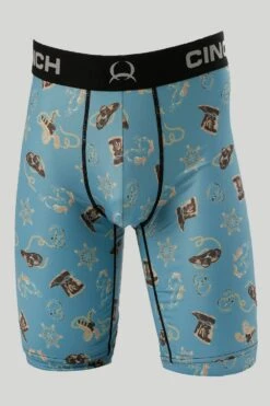 'Cinch' Men's 9" Sheriff Boxer Brief - Turquoise