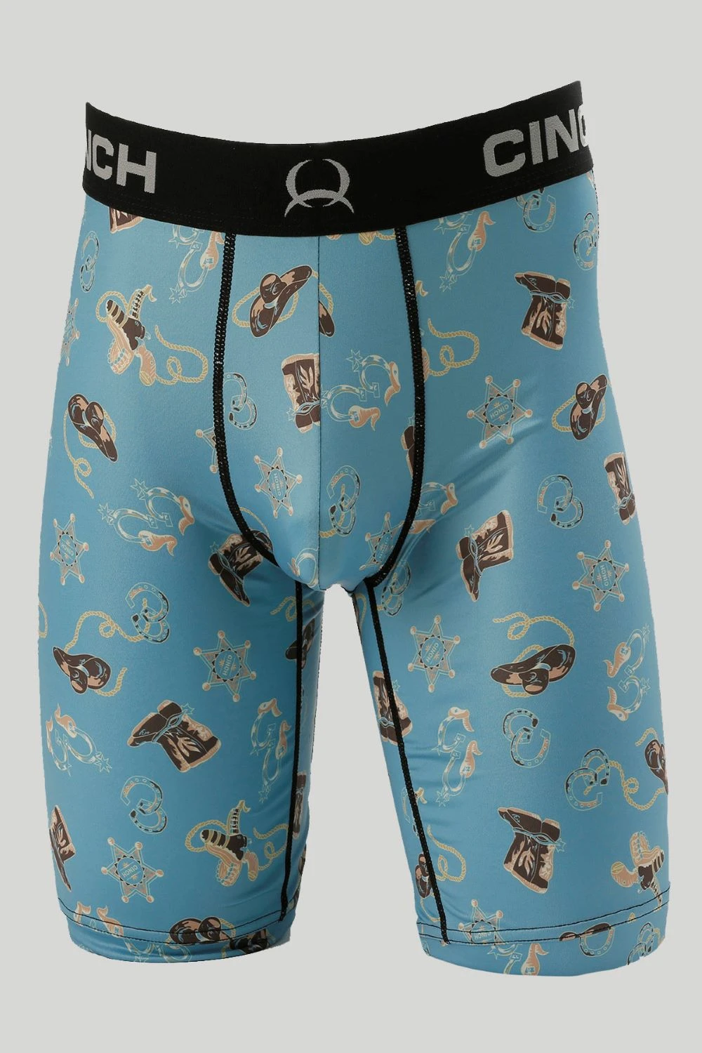 'Cinch' Men's 9" Sheriff Boxer Brief - Turquoise 1 'Cinch' Men's 9" Sheriff Boxer Brief - Turquoise