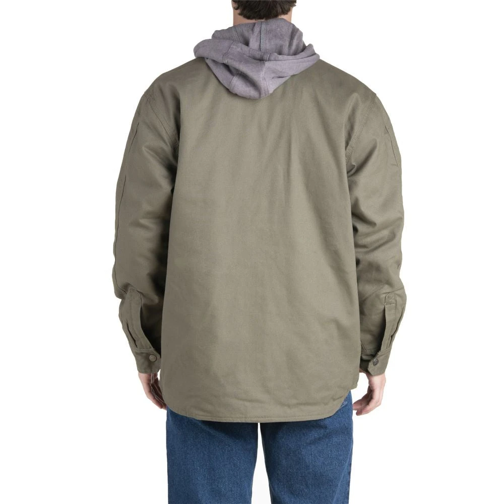 'Berne' Men's Throttle Hooded Shirt Jacket - Sage 2 'Berne' Men's Throttle Hooded Shirt Jacket - Sage - Image 2