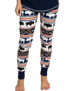 'Lazy One' Women's Buffalo Fair Isle Leggings - White