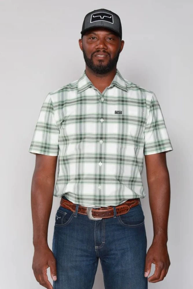 'Kimes Ranch' Men's Matador Plaid Short Sleeve Button Down - Green 1 'Kimes Ranch' Men's Matador Plaid Short Sleeve Button Down - Green