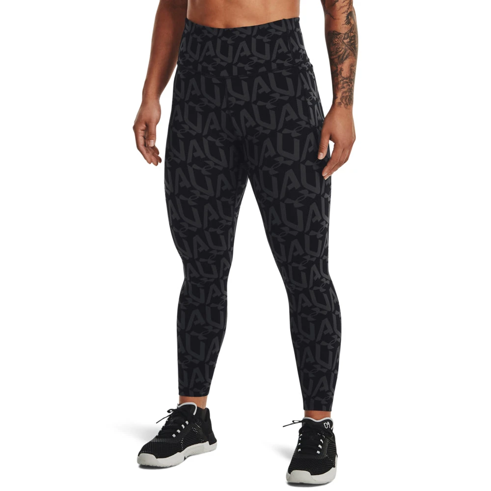 'Under Armour' Women's Meridian Print Ankle Leggings - Black / Jet Grey / Met Silver 1 'Under Armour' Women's Meridian Print Ankle Leggings - Black / Jet Grey / Met Silver