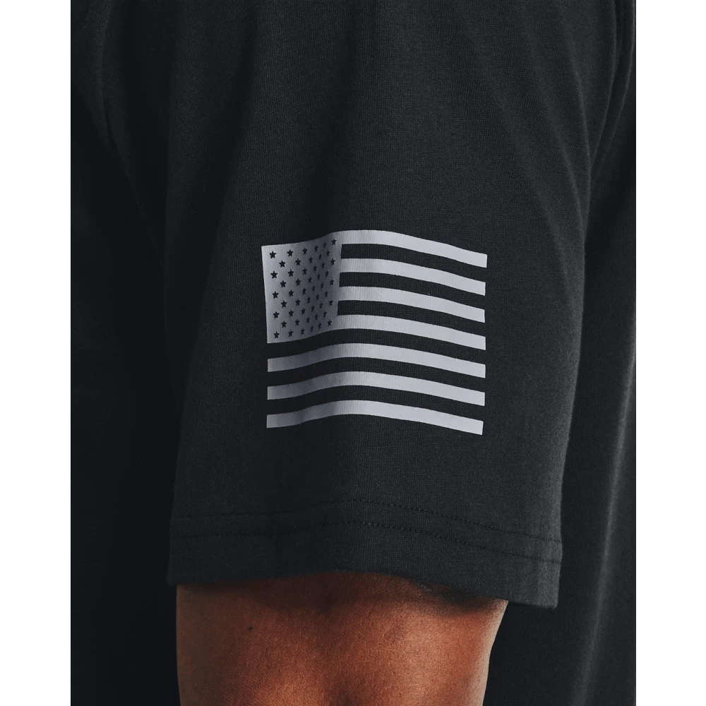 'Under Armour' Men's Freedom Flag T-Shirt - Black / Steel 2 'Under Armour' Men's Freedom Flag T-Shirt - Black / Steel - Image 2