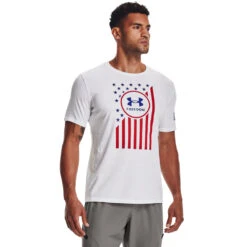 'Under Armour' Men's Freedom Chest Flag T-Shirt - White / Steel